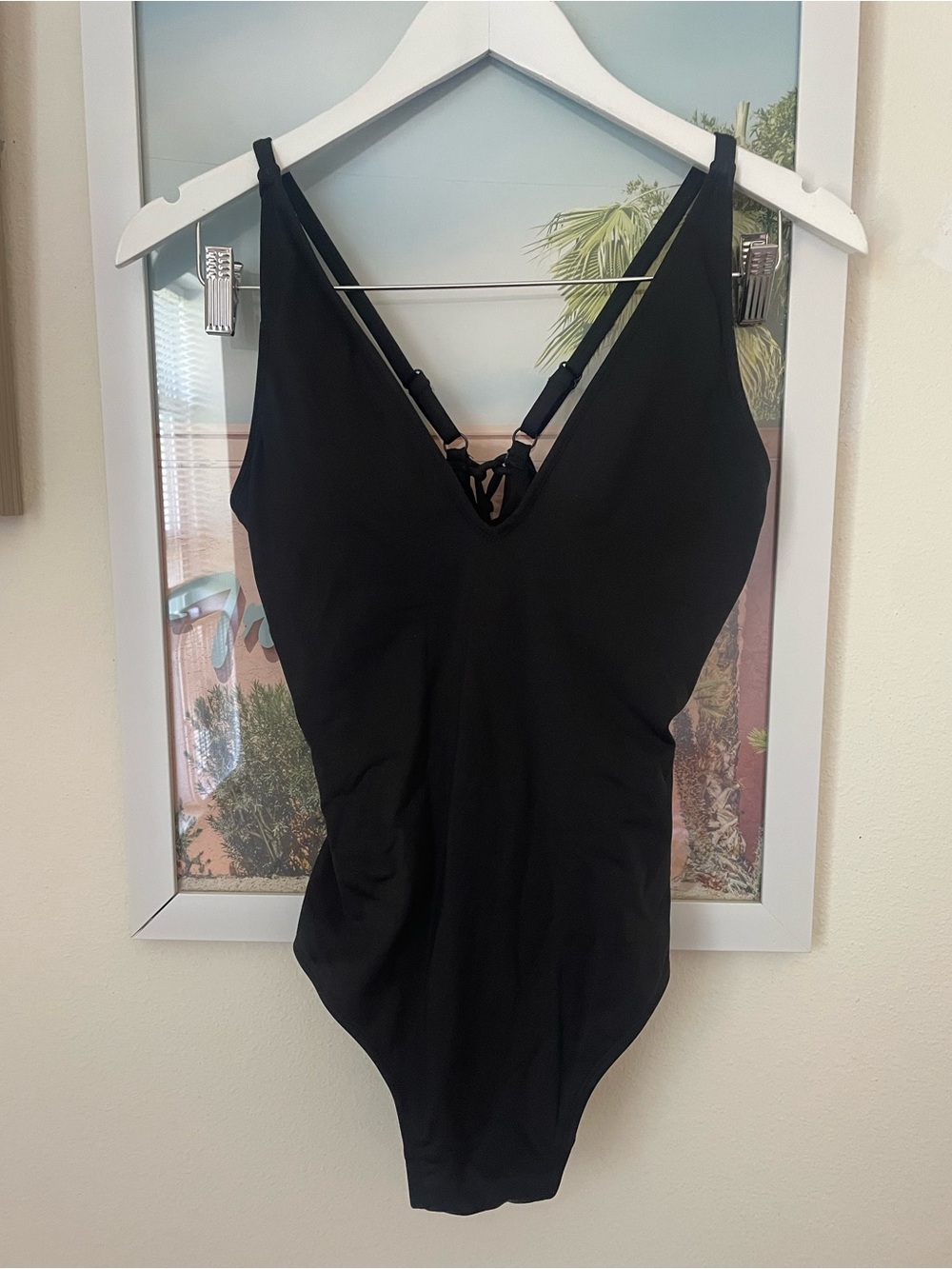 TA3 Plungey One Piece Swimsuit in Black Size Large Short